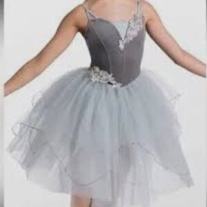 Elegant Gray Ballet Costume